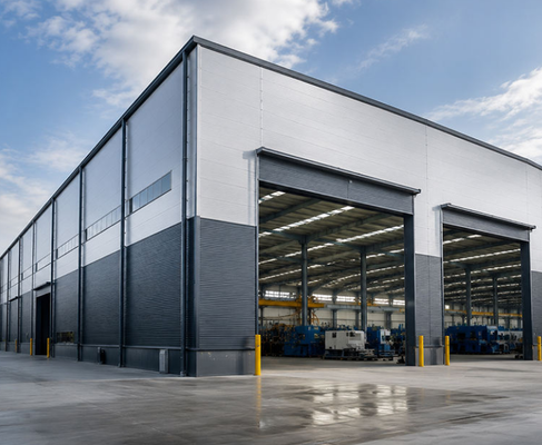 Özel Prefabrik Çelik Yapı Atölyesi, Büyük Açıklıklı Portal Çerçeve Endüstriyel Fabrika ve Korozyon Önleyici Kaplamalı Depo Binası